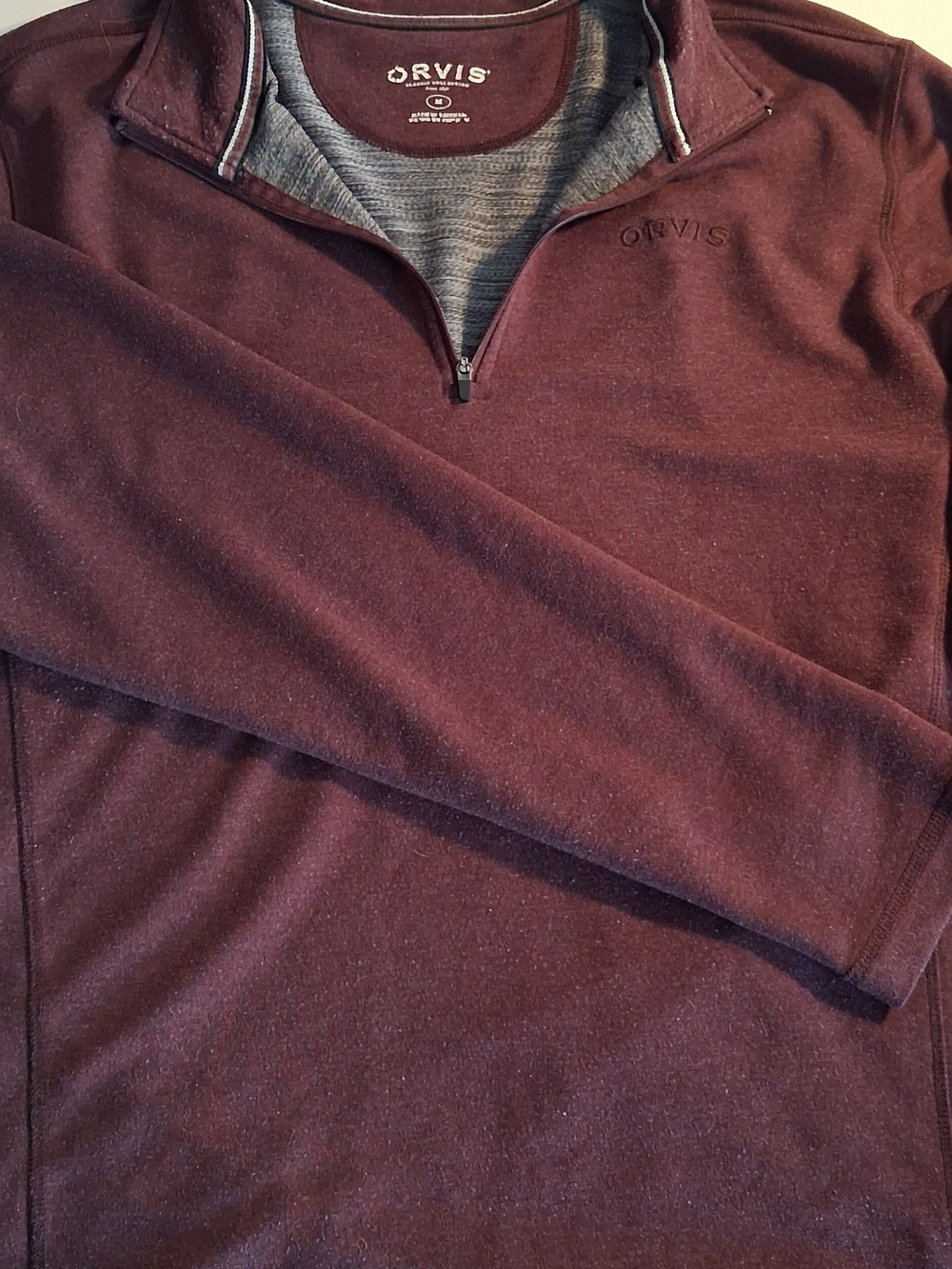 Orvis Men's Zip-Neck Pullover Sweater - Burgundy